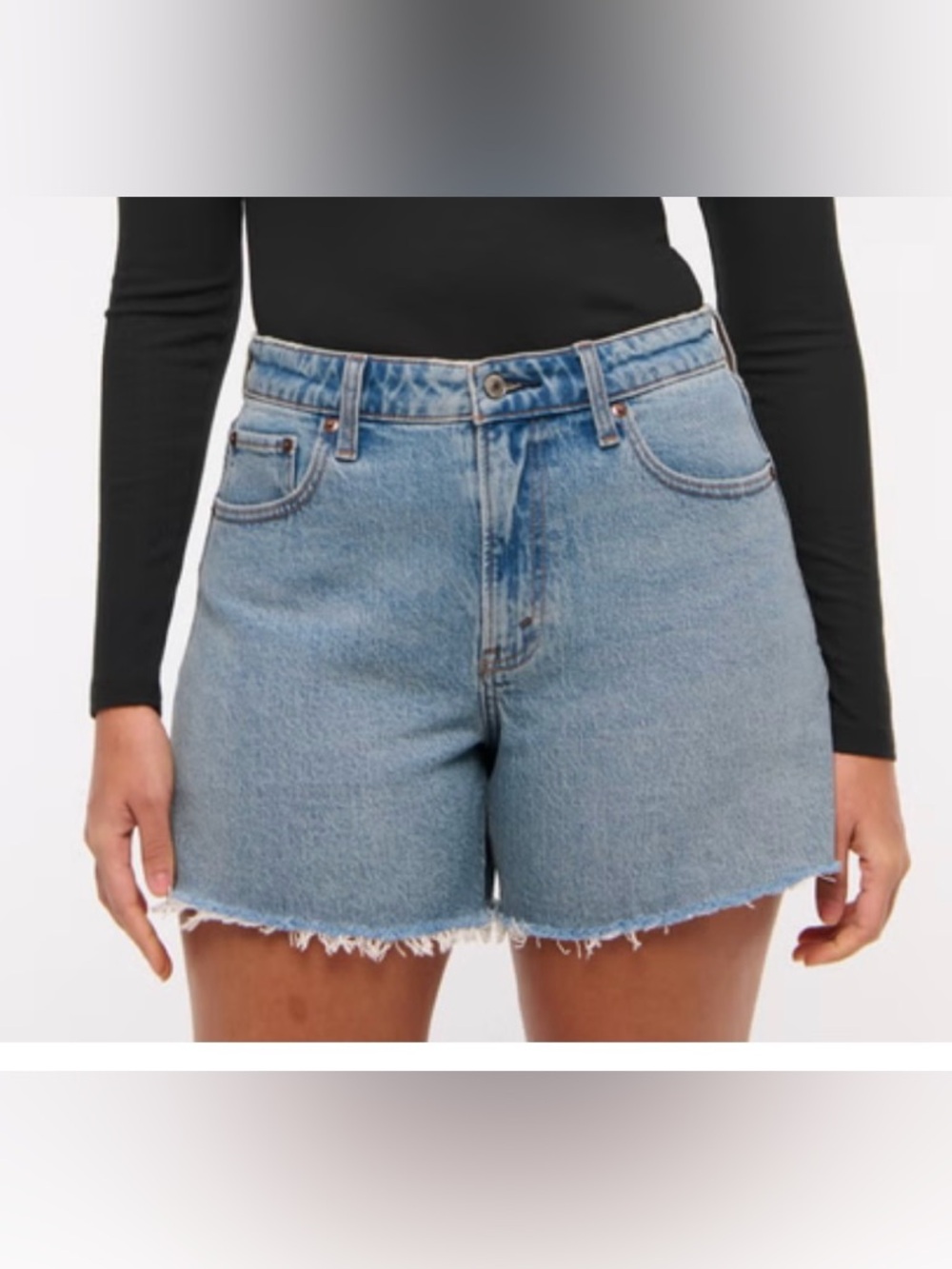 Abercrombie & Fitch Curve Love High Rise Dad Jean Shirt